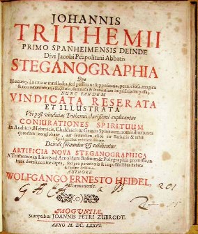 Title page of the Steganographia by Johannes Trithemius