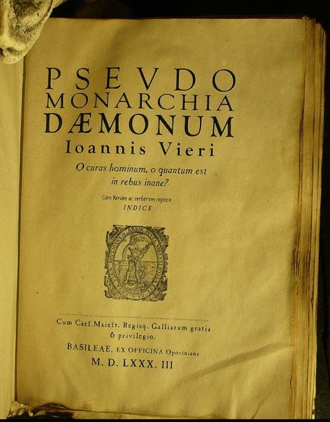 Antique title page of a demonology text