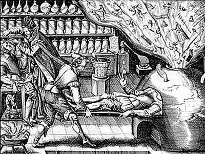 Alchemical symbol and illustration for the Calcination stage of the Great Work