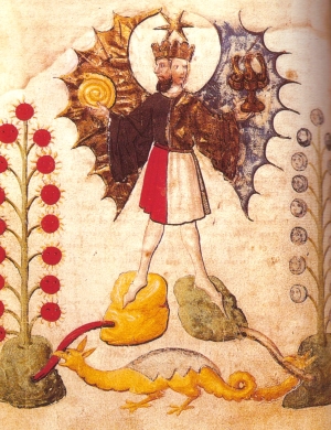 Alchemical illustration of the Conjunction stage, the union of opposites