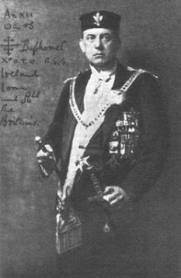 Aleister Crowley in Masonic regalia