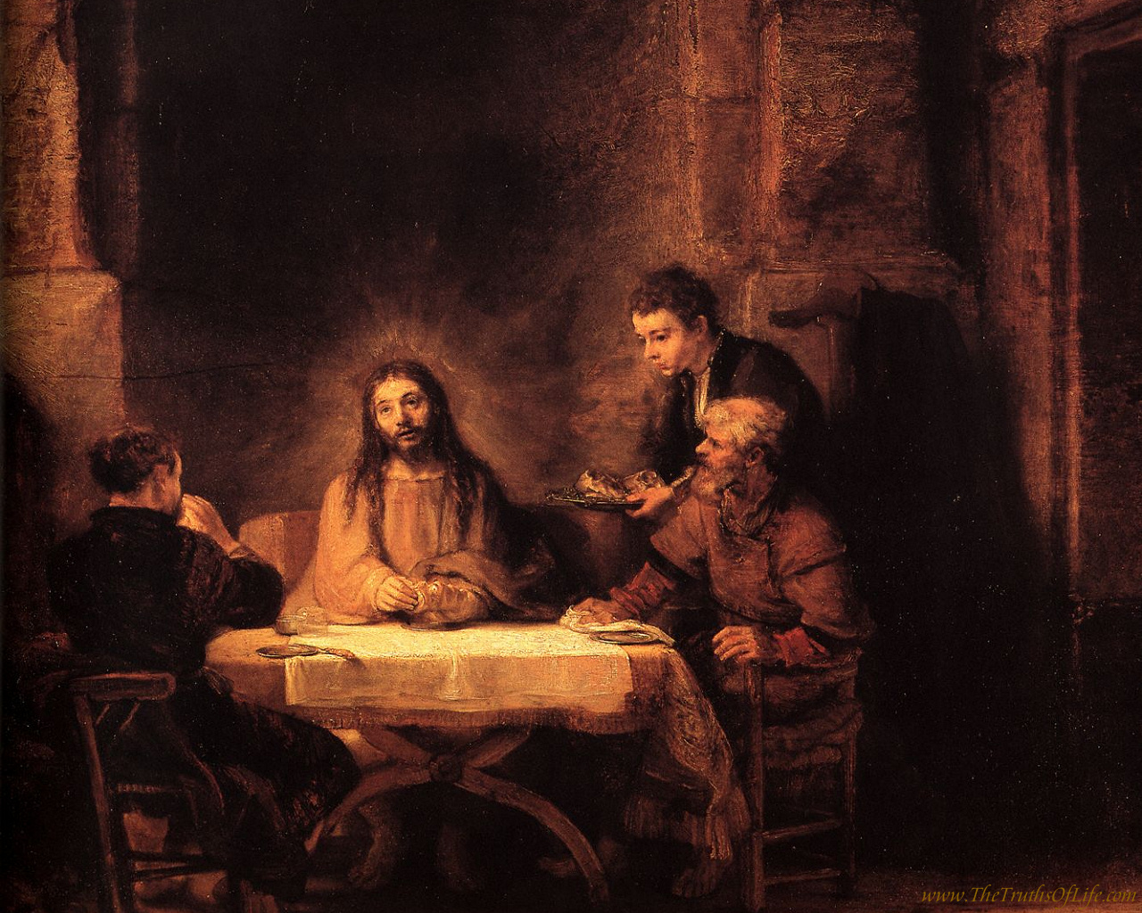 Rembrandt painting of Christ at Emmaus